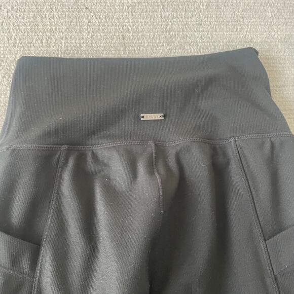Prana Becksa 7/8 Leggings Women's S Black Pockets Outdoor Casual Knit Mid Rise - Picture 3 of 7